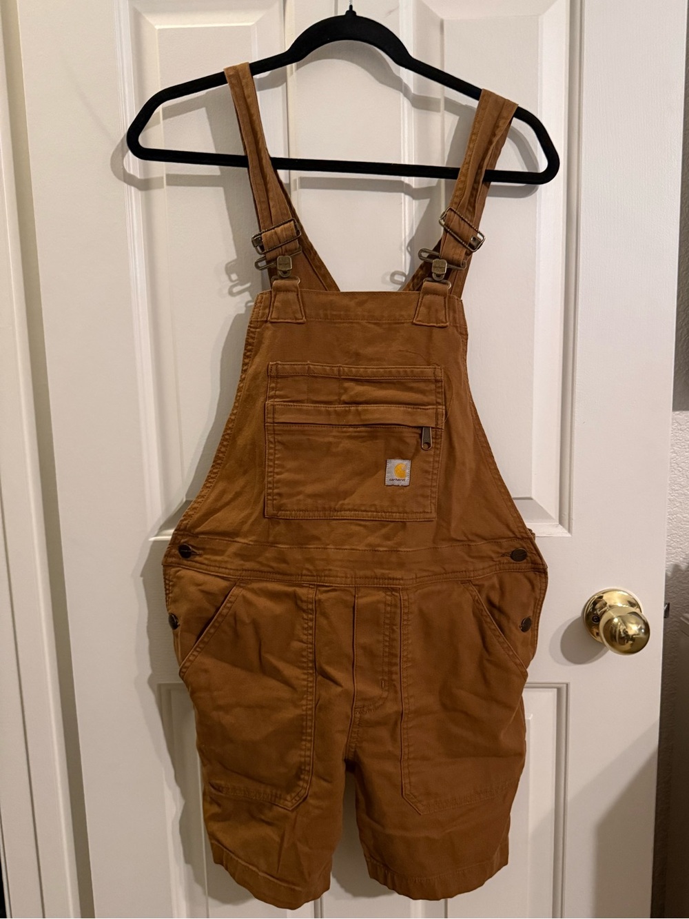 Carhartt Tan Short Overalls with Pockets